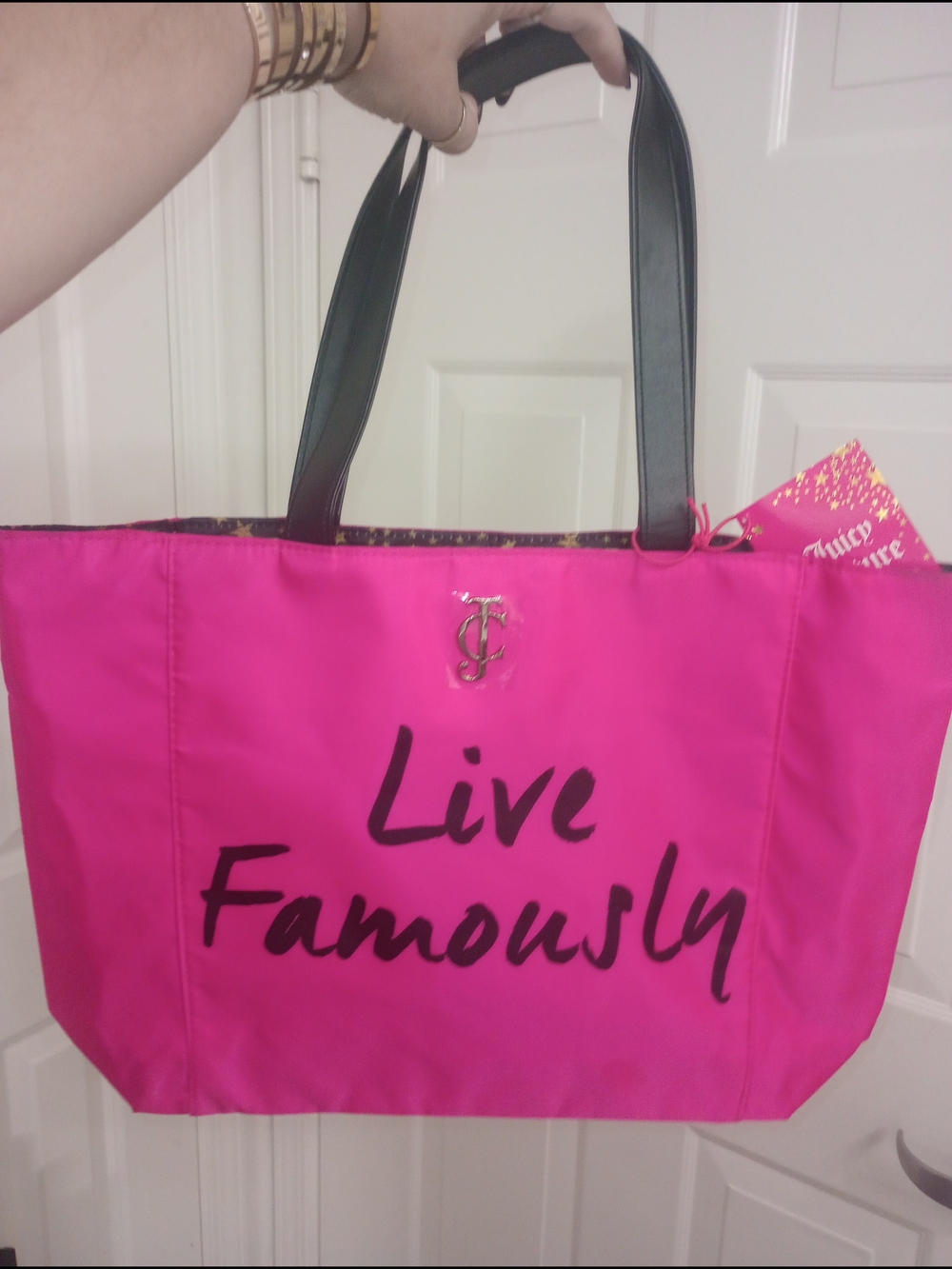 Juicy Couture Hot Pink 'Live Famously' Tote